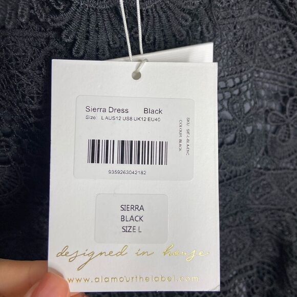 NWT Alamour Sierra Mini Black Dress Lace Size L - Picture 12 of 14